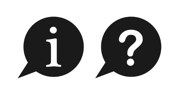 Conjunto de iconos Signo de información Símbolo de información Ilustración vectorial