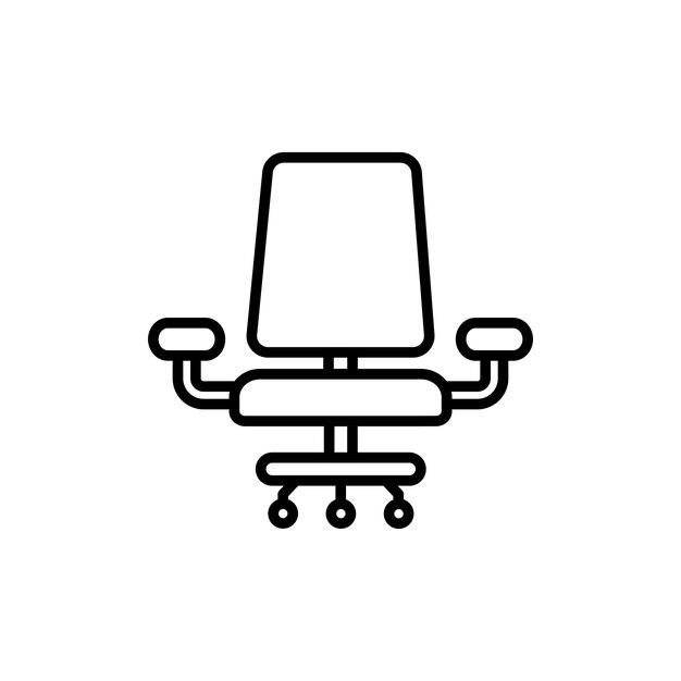 Conjunto de iconos de sillas de oficina Empleado Silla de escritorio Silla vectorial símbolo en negro relleno y estilo delineado