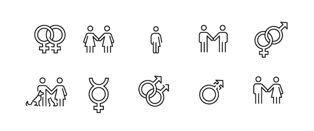Conjunto de íconos de símbolos de género