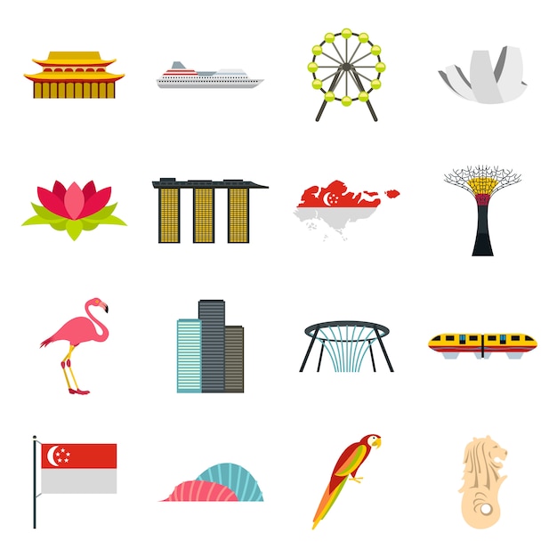 Conjunto de iconos de Singapur
