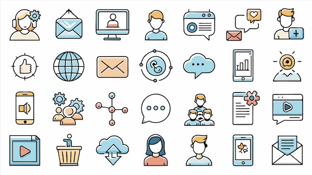 un conjunto de iconos para un sitio web llamado Internet