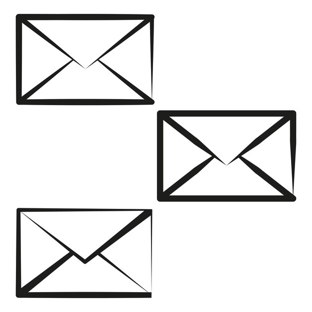 Conjunto de iconos de sobres Símbolos de correo sencillos Signo de correo electrónico de contacto Ilustración vectorial EPS 10