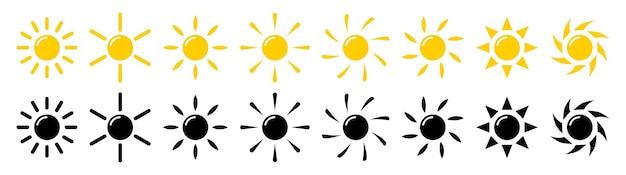 Conjunto de íconos del sol