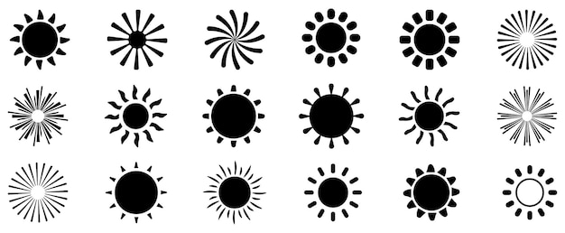 Conjunto de íconos del sol