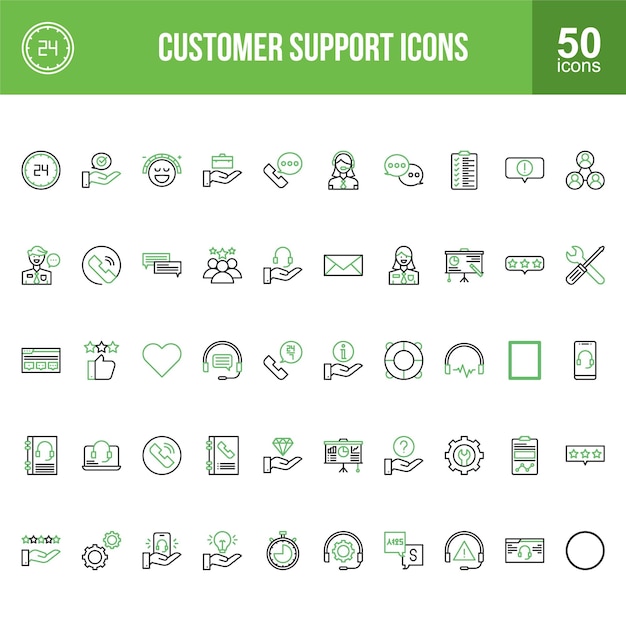 Conjunto de iconos de soporte al cliente