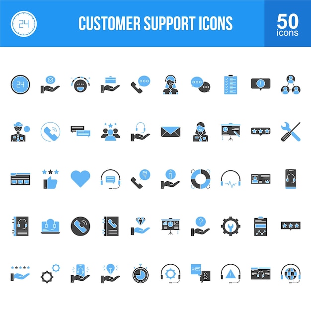 Conjunto de iconos de soporte al cliente