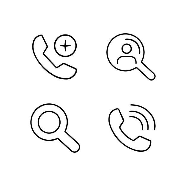 Conjunto de íconos de soporte de contacto universales