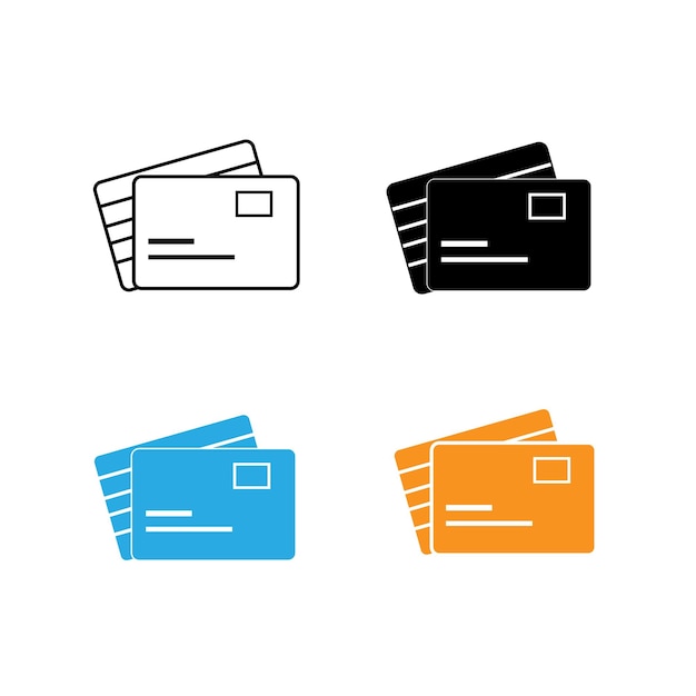 Conjunto de íconos de tarjetas de crédito Íconos de pago de tarjeta de crédito vector Iconos de tarjeta de crédito premium o logotipo en línea estilo