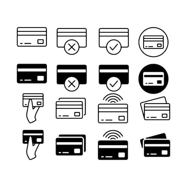 Conjunto de iconos de tarjetas de crédito