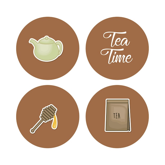 Conjunto de iconos de té