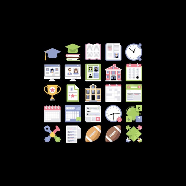 Conjunto de iconos de tecnología plana Diseño de plantilla