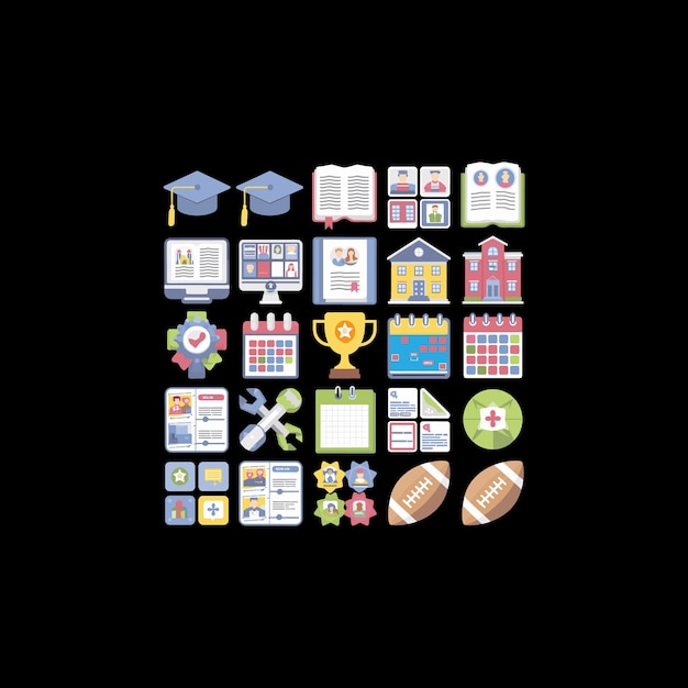 Conjunto de iconos de tecnología plana Diseño de plantilla