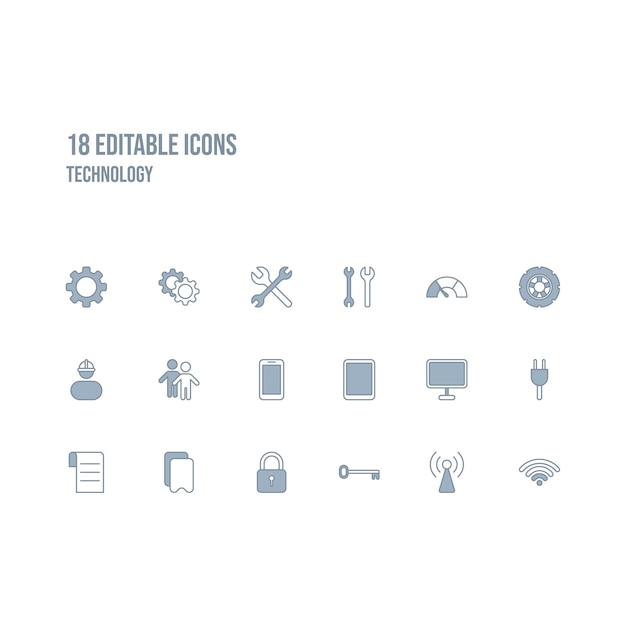 Conjunto de iconos de tecnología