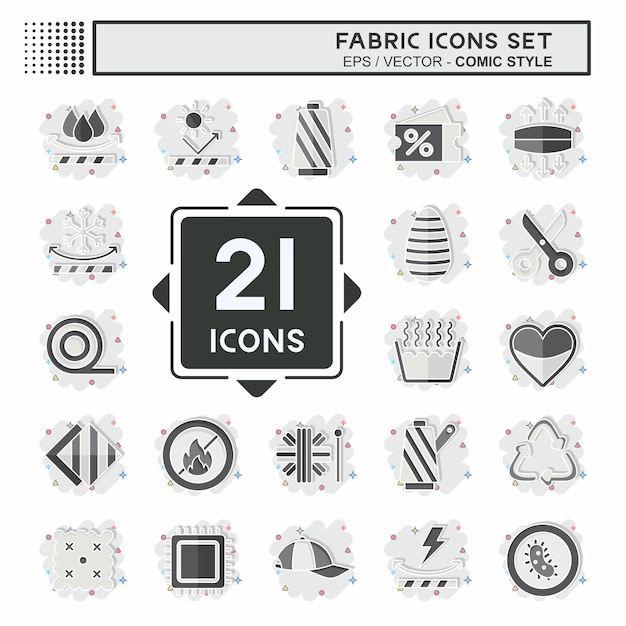 Conjunto de iconos Tejido relacionado con símbolo de educación estilo cómic diseño simple editable