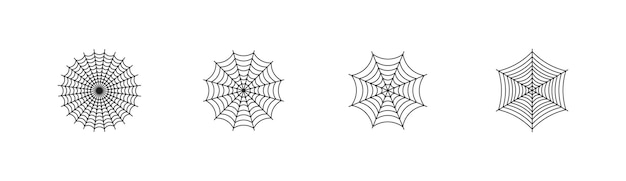 El conjunto de iconos de la tela de araña de la red de araña Colección de letreros de Halloween Vector EPS 10