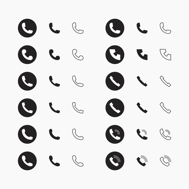 Conjunto de íconos de teléfono Signo de llamada telefónica Símbolo de contacto Vector de ícono de llamada