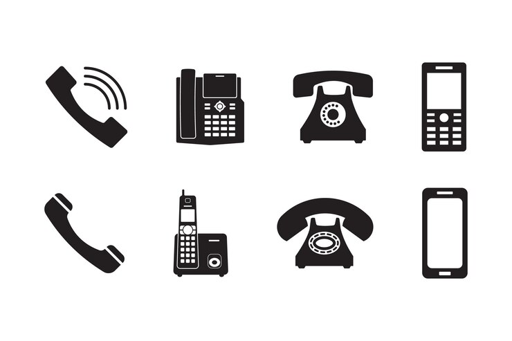 Conjunto de íconos de teléfono Signo de llamada telefónica Símbolo de contacto Vector de ícono de llamada