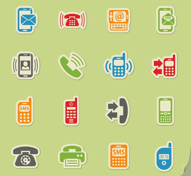 Vector conjunto de iconos de teléfono