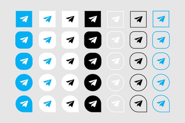 Conjunto de iconos de telegrama