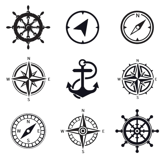 Un conjunto de iconos de tema marino.