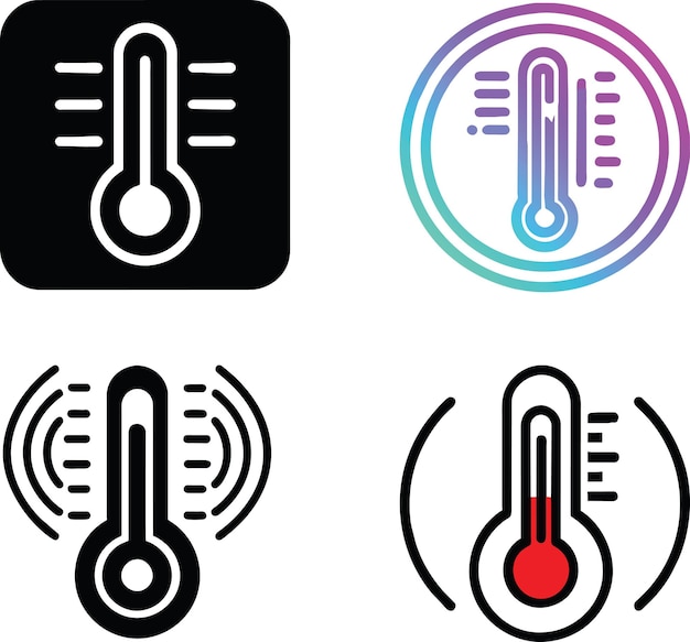 conjunto de iconos de temperatura