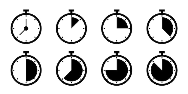 Conjunto de íconos de temporizador Vector de tiempo