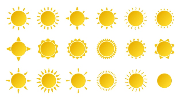 Conjunto de iconos de tiempo de interfaz de usuario suave 3D. Iconos de nube, sol, luna con sombra aislada en fondo blanco.
