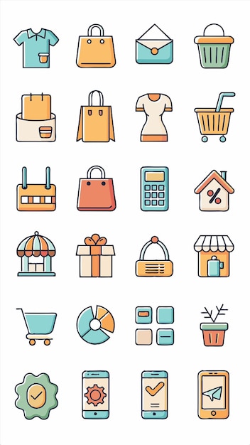 un conjunto de iconos para una tienda llamada la tienda