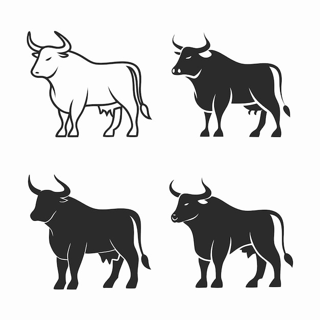 Conjunto de iconos de toro