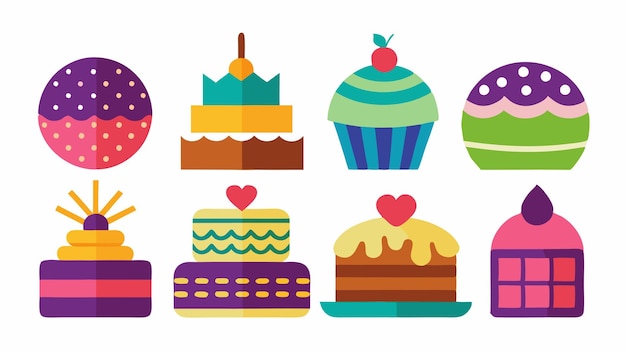 Conjunto de iconos de tortas