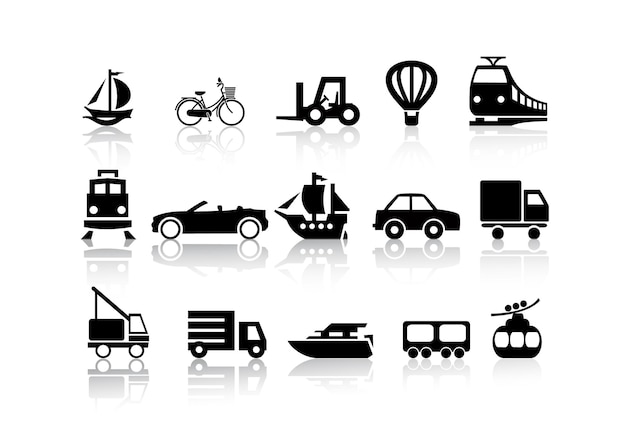 conjunto de iconos de transporte vector