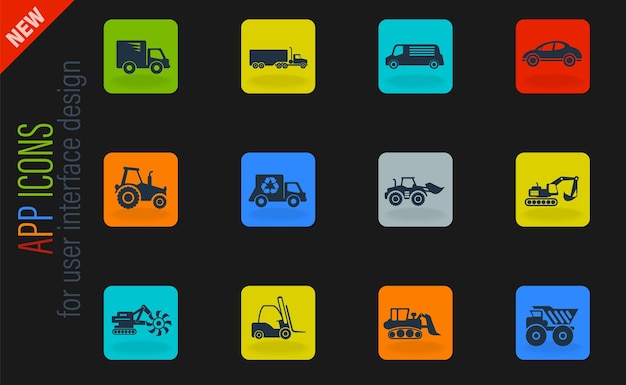Conjunto de iconos de transporte