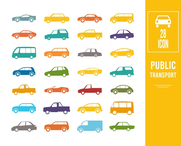 Conjunto de íconos de transporte