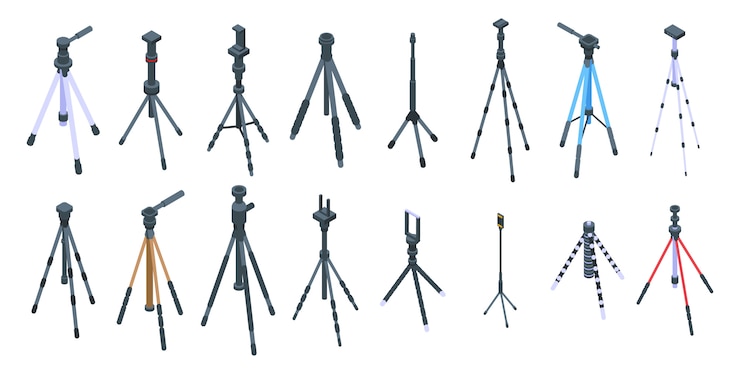 Vector conjunto de iconos de trípode