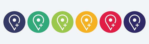 Conjunto de iconos de ubicación del pin del mapa