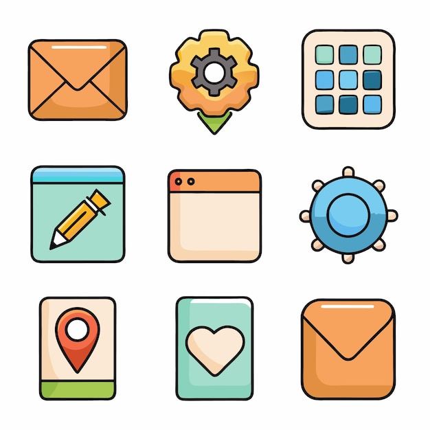 conjunto de iconos Ui