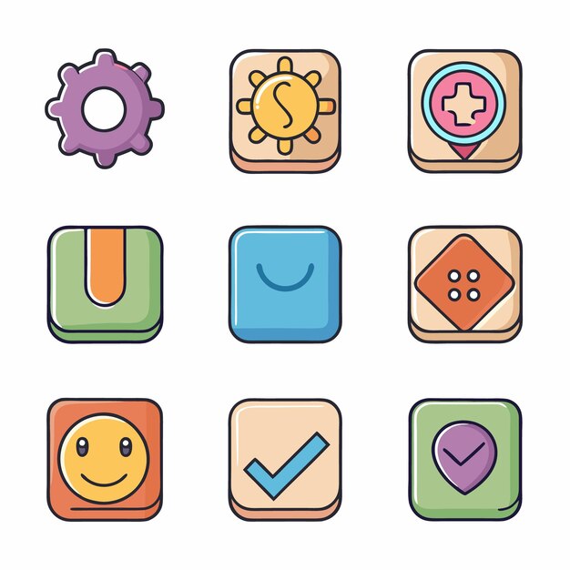 conjunto de iconos Ui