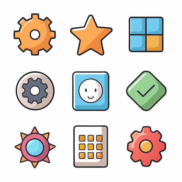 conjunto de iconos Ui