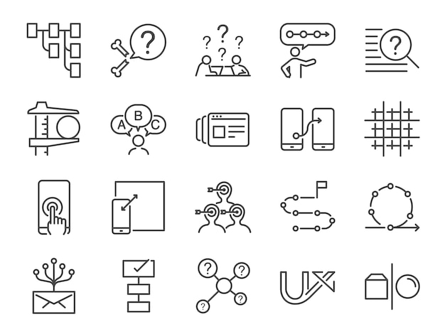 Conjunto de iconos de ux