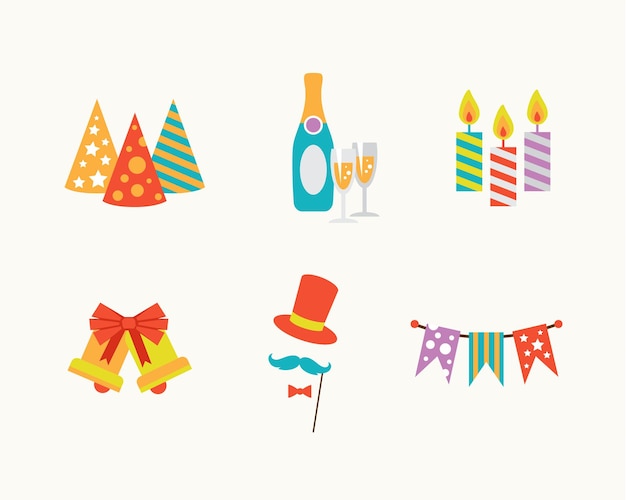 Conjunto de iconos de vacaciones vectoriales