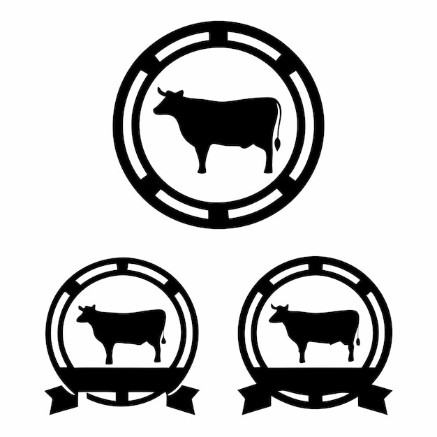 Conjunto de iconos de vacas
