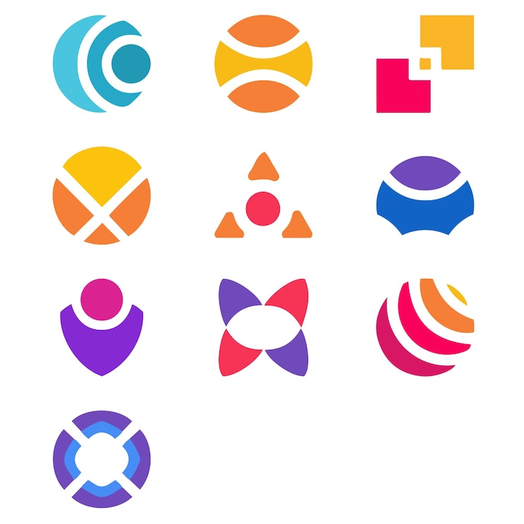 conjunto de iconos de variedad colorida