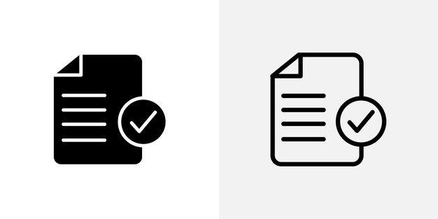 Conjunto de iconos de vector de aceptación de íconos de documentos