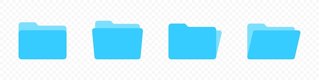 Conjunto de iconos de vector de carpeta de archivos Colección de iconos de carpetas Diseño de botón de carpeta de archivos