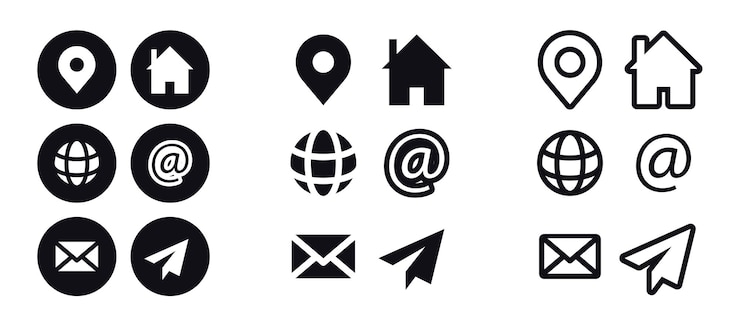 Vector conjunto de iconos de vector de contacto comercial