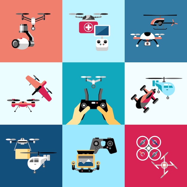 Conjunto de iconos de vector digital abejón volando conjunto de iconos