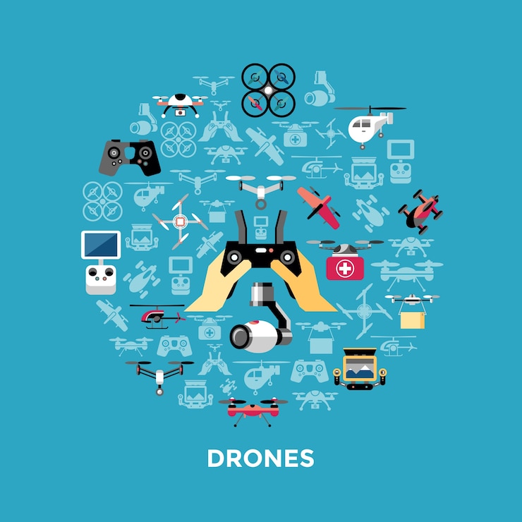 Vector conjunto de iconos de vector digital abejón volando conjunto de iconos