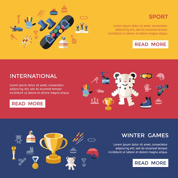 Conjunto de iconos de vector digital invierno juegos deporte objetos conjunto de colección