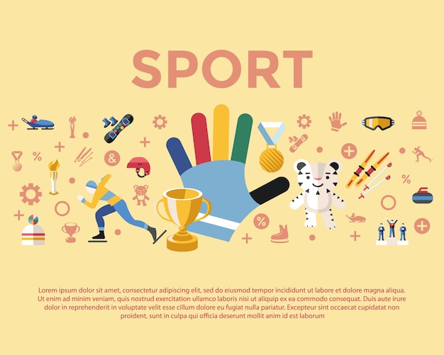 Conjunto de iconos de vector digital invierno juegos deporte objetos conjunto de colección