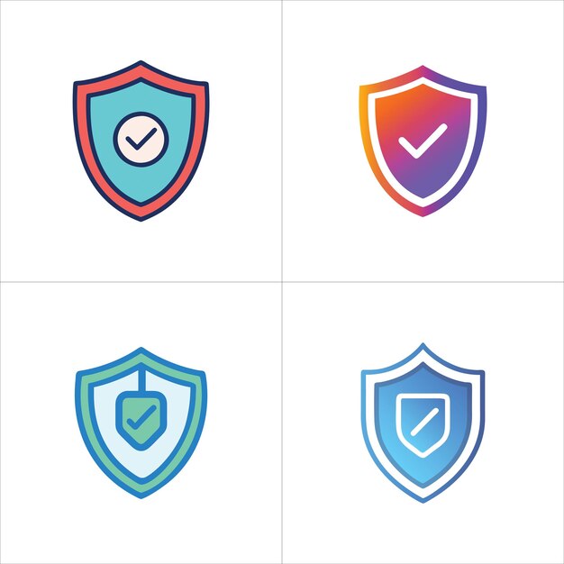 Conjunto de iconos de vector de escudo